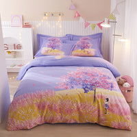 HKM-178451 Floral Pattern All-Cotton Four-Piece Quilt Cover Set in Multiple Sizes
