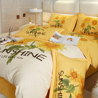 HKM-178451 Floral Pattern All-Cotton Four-Piece Quilt Cover Set in Multiple Sizes