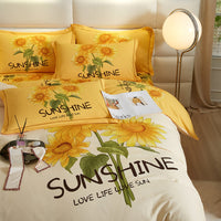 HKM-178451 Floral Pattern All-Cotton Four-Piece Quilt Cover Set in Multiple Sizes