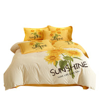 HKM-178451 Floral Pattern All-Cotton Four-Piece Quilt Cover Set in Multiple Sizes