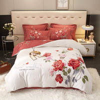 HKM-178451 Floral Pattern All-Cotton Four-Piece Quilt Cover Set in Multiple Sizes