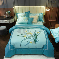 HKM-178451 Floral Pattern All-Cotton Four-Piece Quilt Cover Set in Multiple Sizes