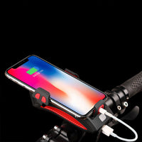 HKM-178515 Multi-Function Night Riding LED Horn Lamp with Power Bank and Mobile Phone Rack