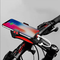 HKM-178515 Multi-Function Night Riding LED Horn Lamp with Power Bank and Mobile Phone Rack