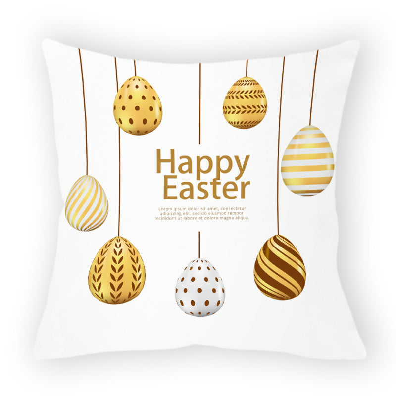 HKM-178579 Easter Cartoon Pillow Cover - 45x45cm Chemical Fiber Cushion Cover