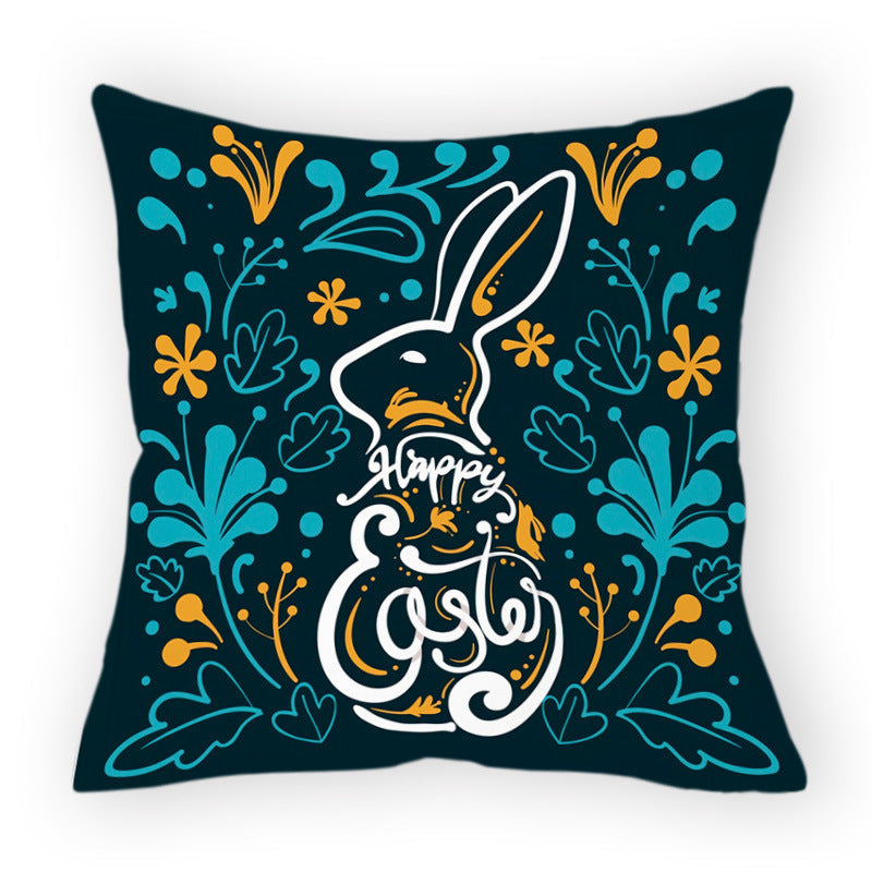 HKM-178579 Easter Cartoon Pillow Cover - 45x45cm Chemical Fiber Cushion Cover