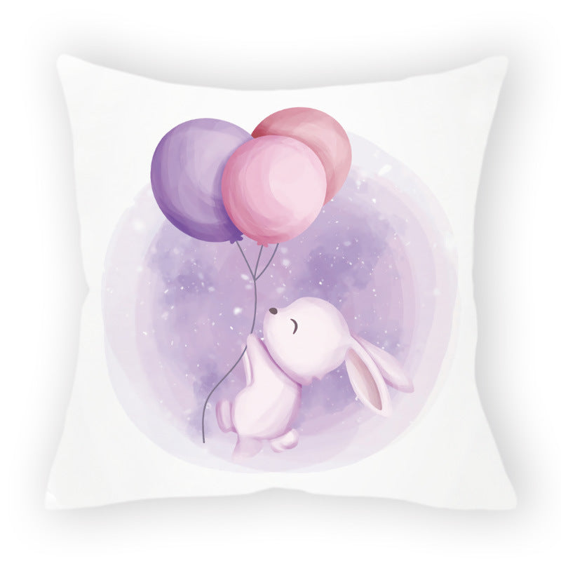 HKM-178579 Easter Cartoon Pillow Cover - 45x45cm Chemical Fiber Cushion Cover