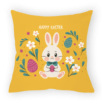 HKM-178579 Easter Cartoon Pillow Cover - 45x45cm Chemical Fiber Cushion Cover