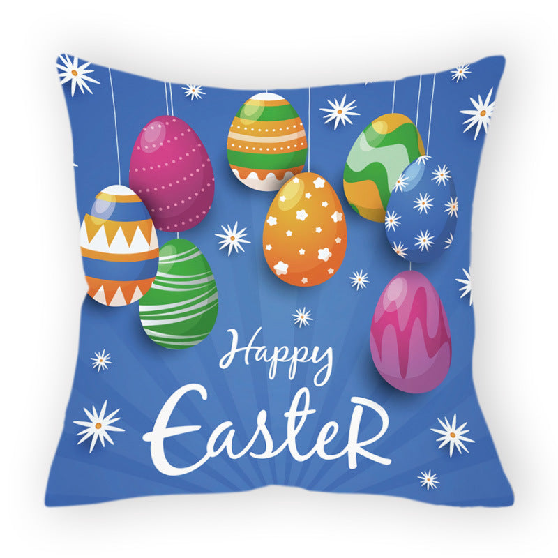 HKM-178579 Easter Cartoon Pillow Cover - 45x45cm Chemical Fiber Cushion Cover