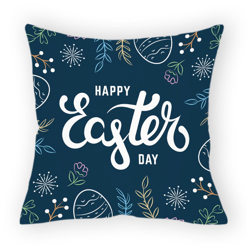 HKM-178579 Easter Cartoon Pillow Cover - 45x45cm Chemical Fiber Cushion Cover