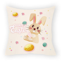 HKM-178579 Easter Cartoon Pillow Cover - 45x45cm Chemical Fiber Cushion Cover