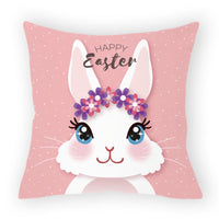 HKM-178579 Easter Cartoon Pillow Cover - 45x45cm Chemical Fiber Cushion Cover