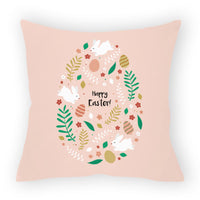HKM-178579 Easter Cartoon Pillow Cover - 45x45cm Chemical Fiber Cushion Cover