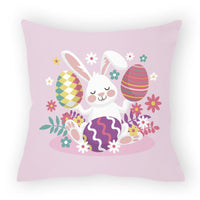 HKM-178579 Easter Cartoon Pillow Cover - 45x45cm Chemical Fiber Cushion Cover