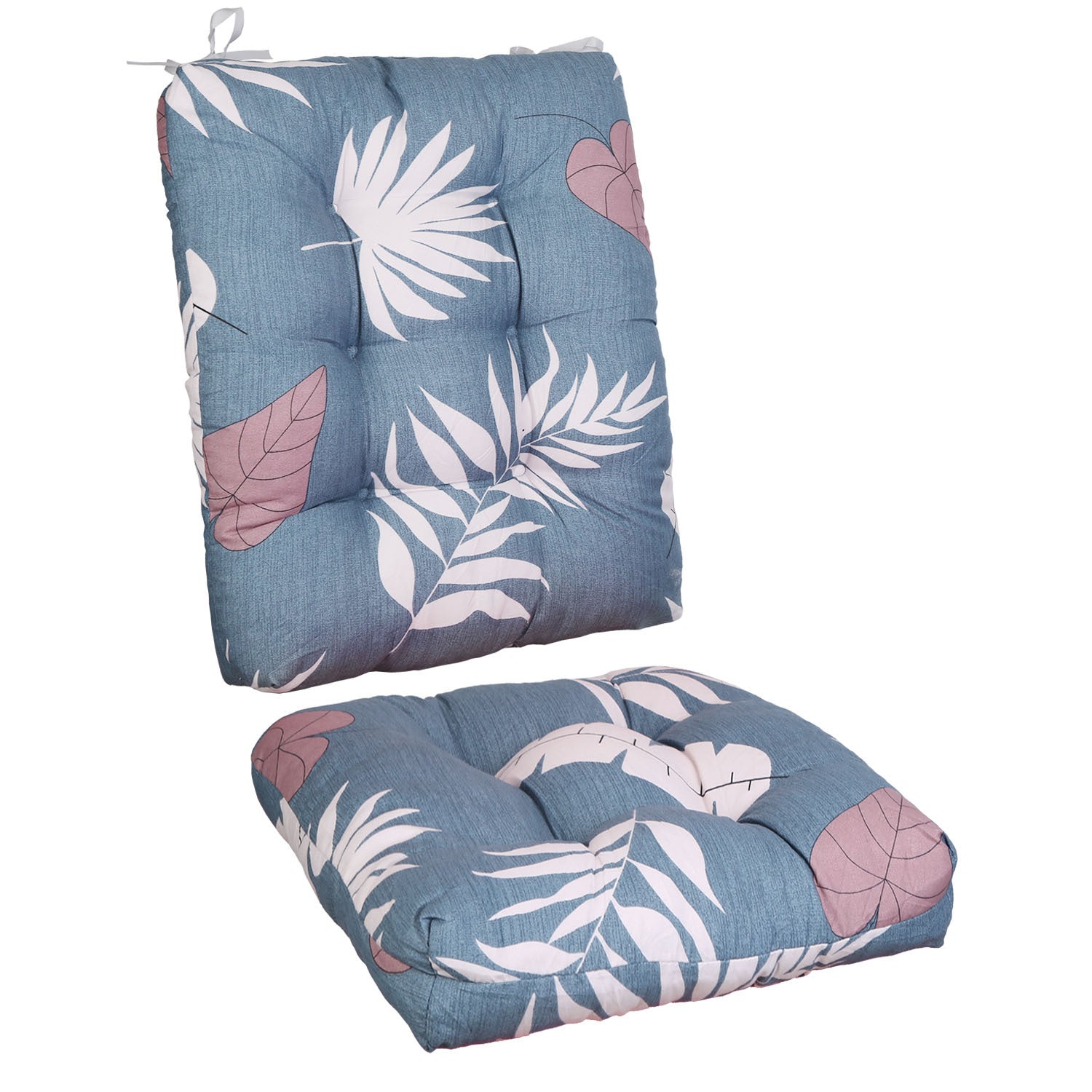 HKM-178835 Waterproof Rocking Chair Cushion Set - Upper & Lower Back Support, Non-Slip Ties, Oxford Cloth, Polyester Filling, Comfortable for Indoor & Outdoor Use
