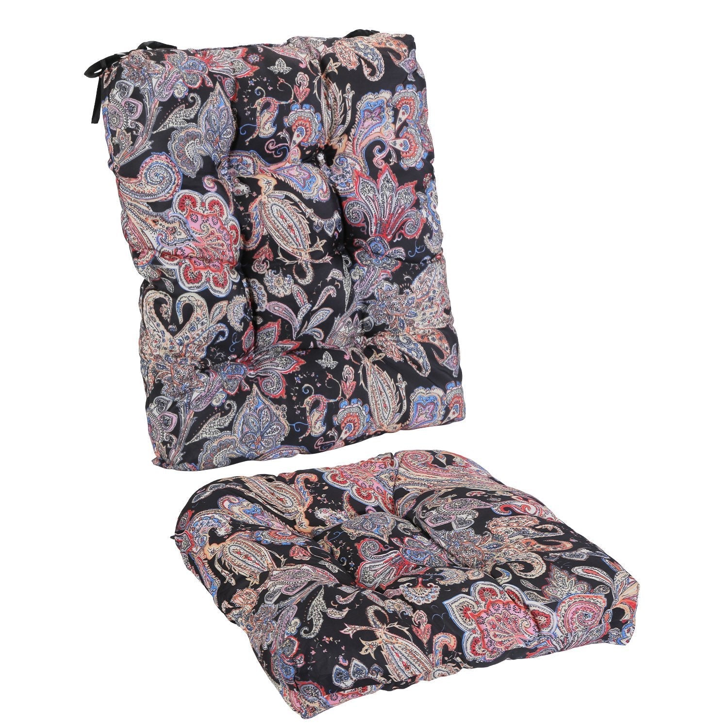 HKM-178835 Waterproof Rocking Chair Cushion Set - Upper & Lower Back Support, Non-Slip Ties, Oxford Cloth, Polyester Filling, Comfortable for Indoor & Outdoor Use