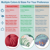HKM-178835 Waterproof Rocking Chair Cushion Set - Upper & Lower Back Support, Non-Slip Ties, Oxford Cloth, Polyester Filling, Comfortable for Indoor & Outdoor Use