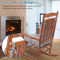 HKM-178835 Waterproof Rocking Chair Cushion Set - Upper & Lower Back Support, Non-Slip Ties, Oxford Cloth, Polyester Filling, Comfortable for Indoor & Outdoor Use
