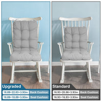 HKM-178835 Waterproof Rocking Chair Cushion Set - Upper & Lower Back Support, Non-Slip Ties, Oxford Cloth, Polyester Filling, Comfortable for Indoor & Outdoor Use