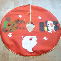 HKM-178899 Red Cloth Christmas Tree Skirt - 100CM Diameter Home and Office Decoration
