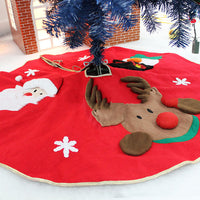HKM-178899 Red Cloth Christmas Tree Skirt - 100CM Diameter Home and Office Decoration