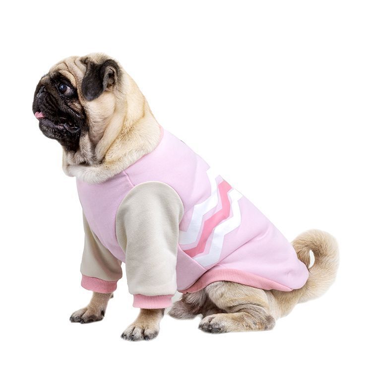 HKM-179027 Cotton Wave Casual Pet Hoodie Sweater for Dogs in Blue and Pink