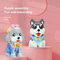HKM-179027 DIY Cartoon Animal Assembly Toy Set - 3D Building Blocks for Creative Kids Ages 8+