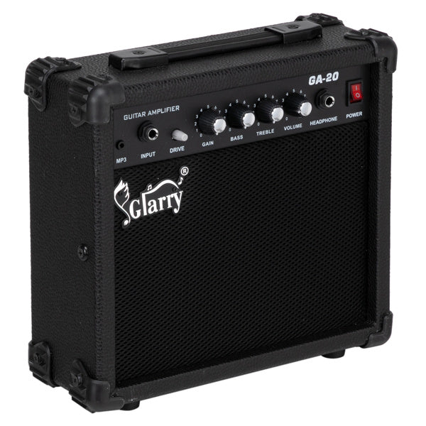 HKM-179155 20W Portable Electric Guitar Amplifier with VOLUME, TREBLE, BASS, and MIDDLE Controls for Easy Sound Adjustment