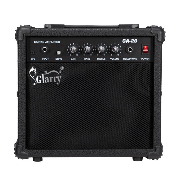 HKM-179155 20W Portable Electric Guitar Amplifier with VOLUME, TREBLE, BASS, and MIDDLE Controls for Easy Sound Adjustment