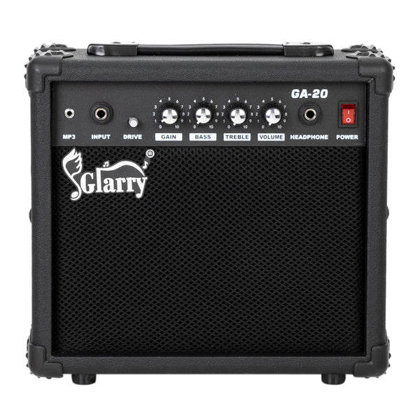 HKM-179155 20W Portable Electric Guitar Amplifier with VOLUME, TREBLE, BASS, and MIDDLE Controls for Easy Sound Adjustment