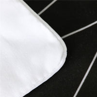 HKM-179219 Three-Piece Black and White Printed Bed Linen Set with Duvet Cover