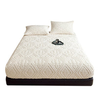 HKM-179283 Class A Milk Fiber Embossed Fitted Sheet for 5-25cm Mattresses - Various Sizes Available