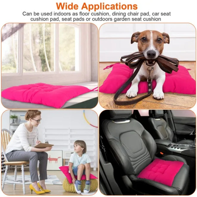 HKM-179347 Square Seat Cushions for Chairs - Set of 4 Comfort Pads