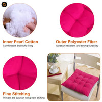 HKM-179347 Square Seat Cushions for Chairs - Set of 4 Comfort Pads