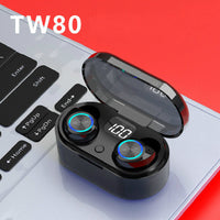 HKM-179347 TW80 Bluetooth Headset with LED Display, Smart Touch, and Automated Pairing