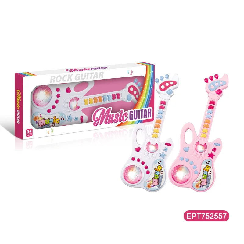 HKM-179411 Electric Cartoon Musical Guitar Toy for Kids - Educational Handbell Instrument, 20 Sounds for Ages 2 and Up