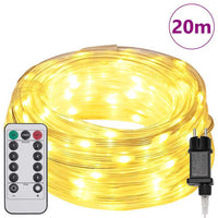 HKM-179411 Warm White 20m LED Light Rope with 480 LEDs - Flexible, Remote Control, Indoor & Outdoor Use