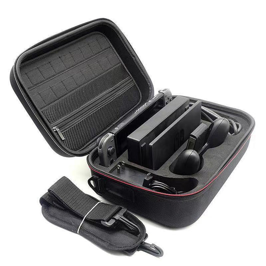 HKM-179475 Game Console Accessory Storage Bag - EVA Organizer for Console Accessories, Black Color, 31*21*12.5CM or 31*26*12.5CM
