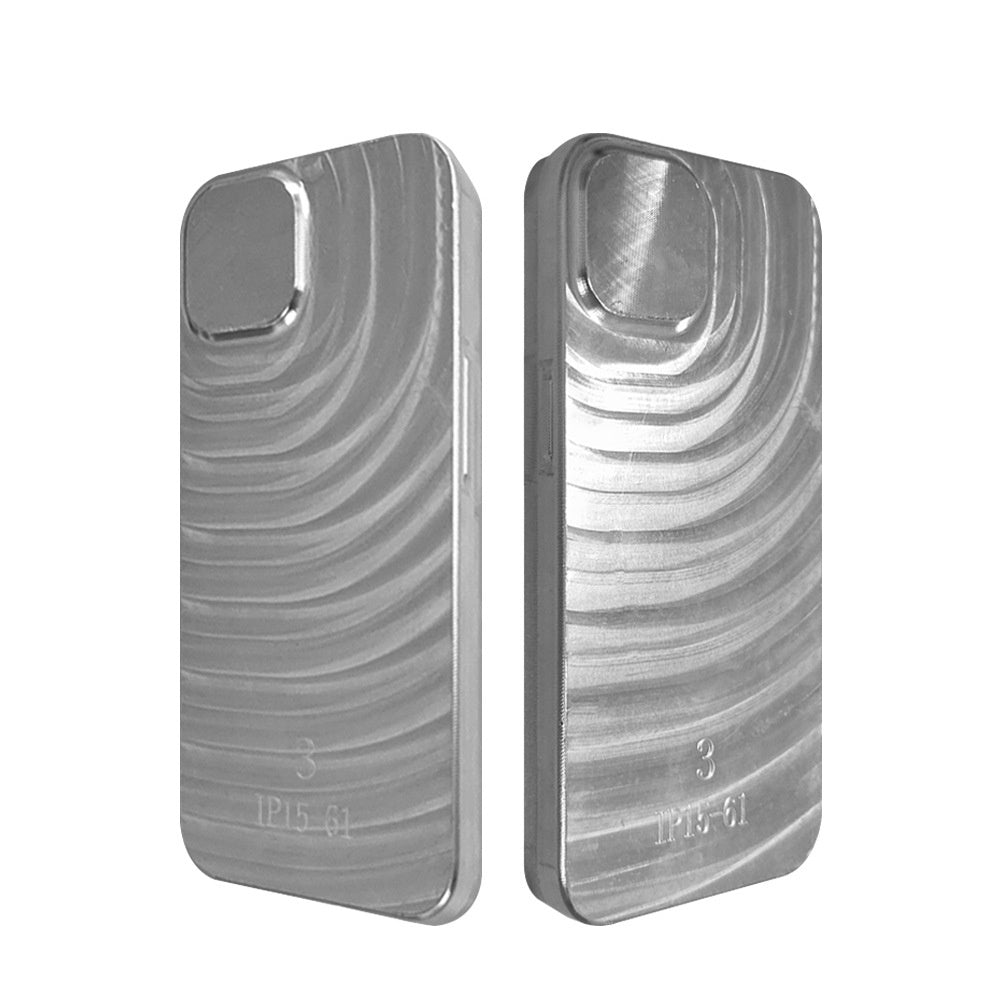 HKM-179539 Aluminium Alloy Phone Case for iPhone - Silver Gray Cartoon & DIY Design