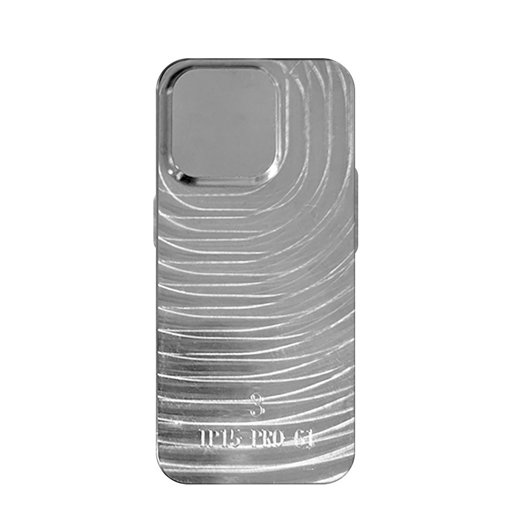 HKM-179539 Aluminium Alloy Phone Case for iPhone - Silver Gray Cartoon & DIY Design