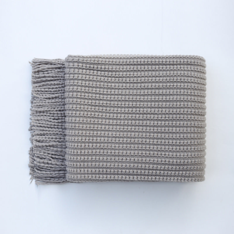 HKM-179603 Imitation Cashmere Wheat Blanket in Multiple Colors - 150x130cm
