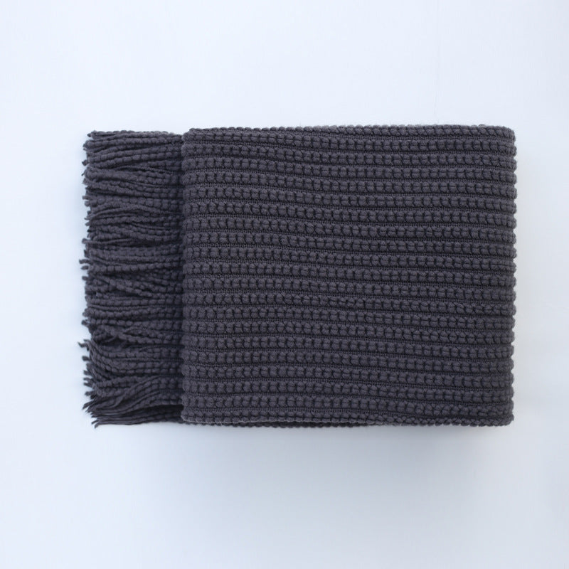 HKM-179603 Imitation Cashmere Wheat Blanket in Multiple Colors - 150x130cm