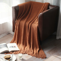 HKM-179603 Imitation Cashmere Wheat Blanket in Multiple Colors - 150x130cm