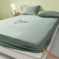 HKM-179603 Soft and Comfortable Fitted Sheet Set with Pillowcases - Machine Washable Summer Design in Various Sizes and Colors