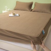 HKM-179603 Soft and Comfortable Fitted Sheet Set with Pillowcases - Machine Washable Summer Design in Various Sizes and Colors