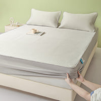 HKM-179603 Soft and Comfortable Fitted Sheet Set with Pillowcases - Machine Washable Summer Design in Various Sizes and Colors