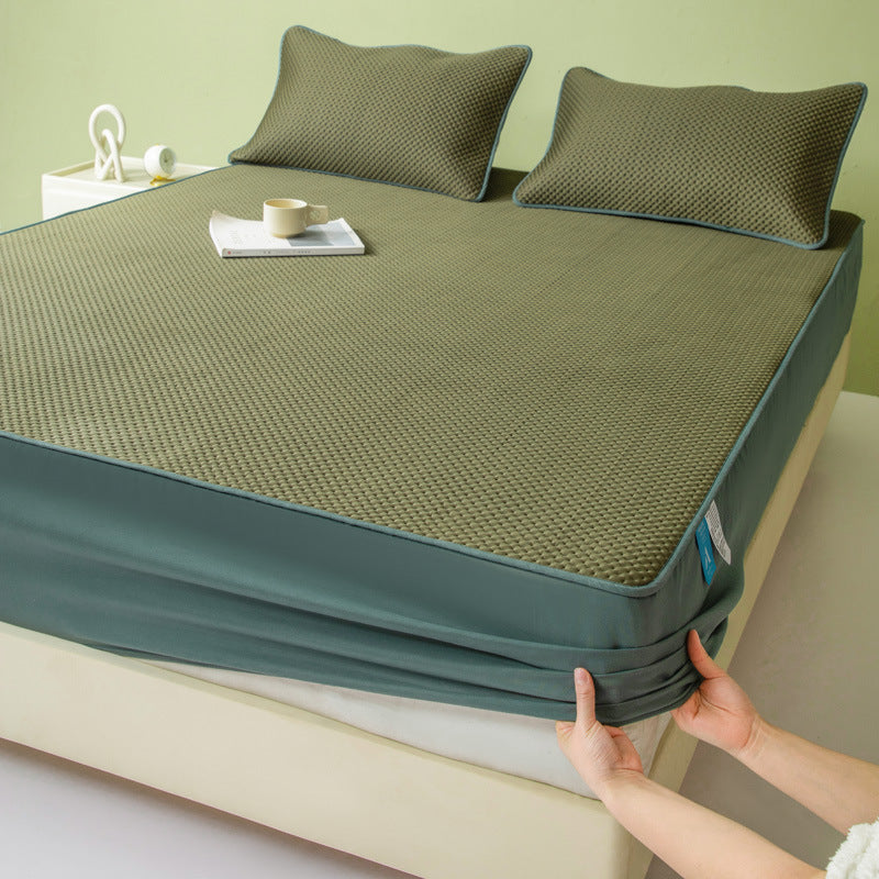 HKM-179603 Soft and Comfortable Fitted Sheet Set with Pillowcases - Machine Washable Summer Design in Various Sizes and Colors
