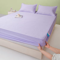 HKM-179603 Soft and Comfortable Fitted Sheet Set with Pillowcases - Machine Washable Summer Design in Various Sizes and Colors
