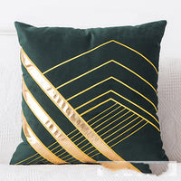 HKM-179667 Plush Golden Lumbar Cushion for Office and Car Comfort