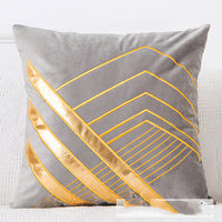 HKM-179667 Plush Golden Lumbar Cushion for Office and Car Comfort